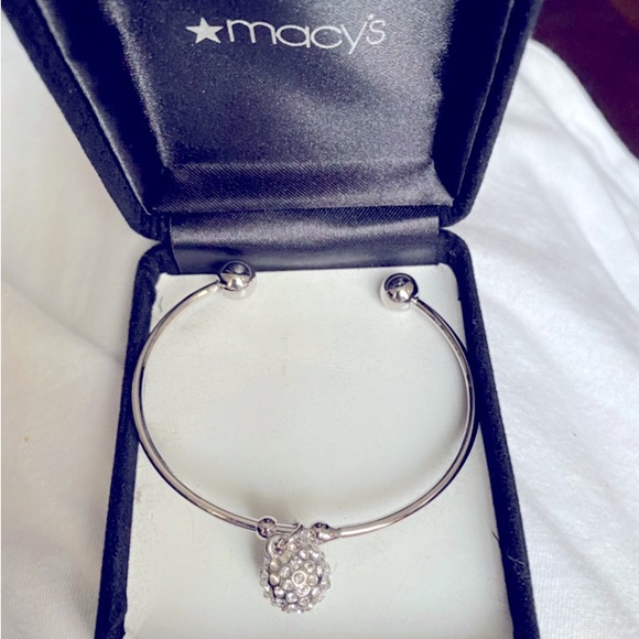 Macy’s Silver Crystal Ball Bracelet - Picture 1 of 2